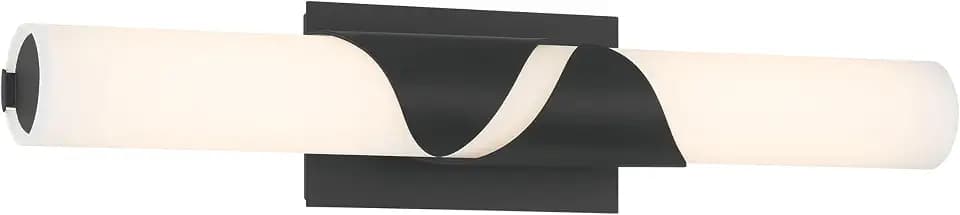 Minka Lavery 493-899-L Grafton 24" Wide Bathroom Vanity Light - Dark Matte Black with Etched White Glass