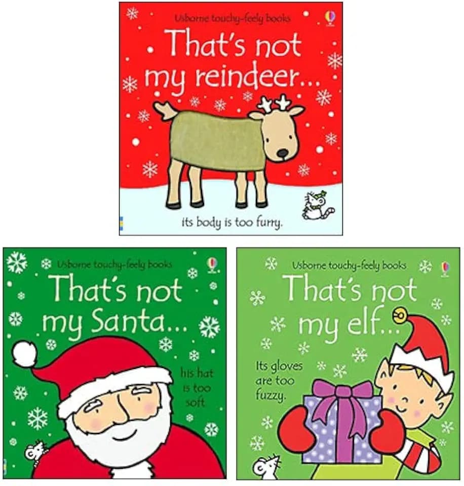 Thats Not My Christmas Collection Usborne Touchy-Feely 3 Books Set By Fiona Watt and Rachel Wells (That's Not My Santa, That's Not My Reindeer & That's Not My Elf)