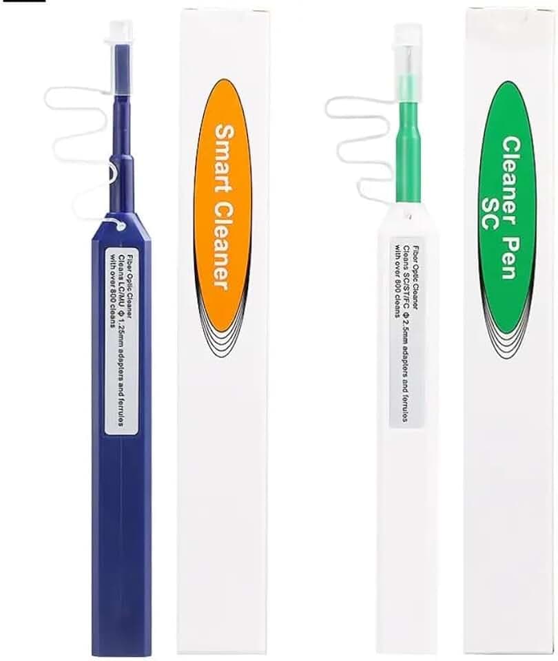 2 Stück Glasfaserreiniger, optischer Reinigungsstift 2,5 mm für SC/FC/ST, LC/MU 1,25 mm Ein-Klick-Reinigungsfaser-Reinigungswerkzeuge, optisches intelligentes Reinigungswerkzeug