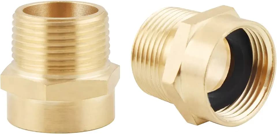2 Pack 3/4" G (BSP) Female Thread to US 3/4" NPT Male Thread Pipe Fitting,Brass Pipe Fitting Adapter,G to NPT Adapter 3/4"