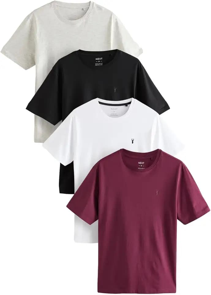NEXT Herren T-Shirts aus 100% Baumwolle im 4er-Pack