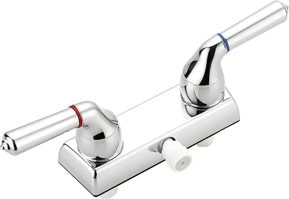 RV Shower Faucet 4" Camper Shower Faucet Replacement Valve Diverter with Hot/Cold Handles Compatible with Dura Faucet DF-SA100C (Chrome Polished)