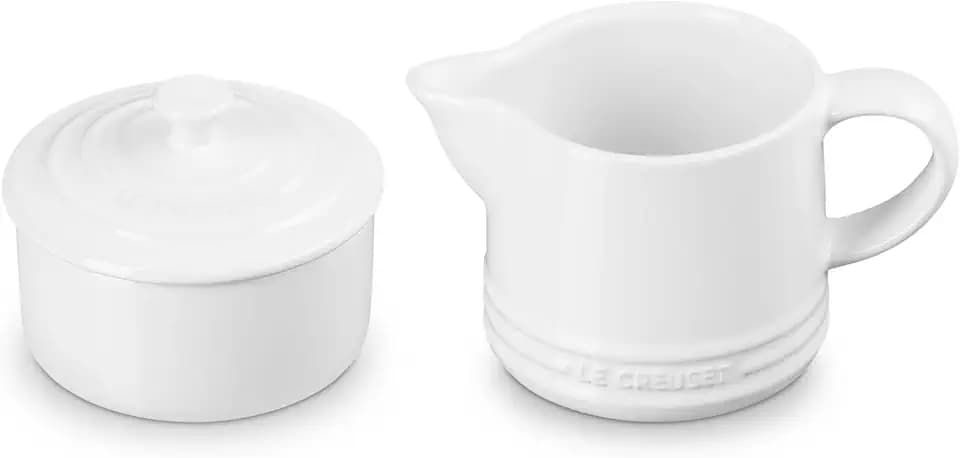 Le Creuset Stoneware Signature Cream & Sugar Set, White, Cream: 300 ml., Sugar: 8oz,