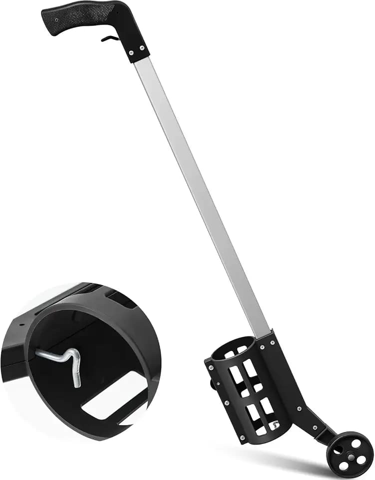 Zonon 1 Pack Wheeled Marking Wand for Line Paint Spray Side Push, Black