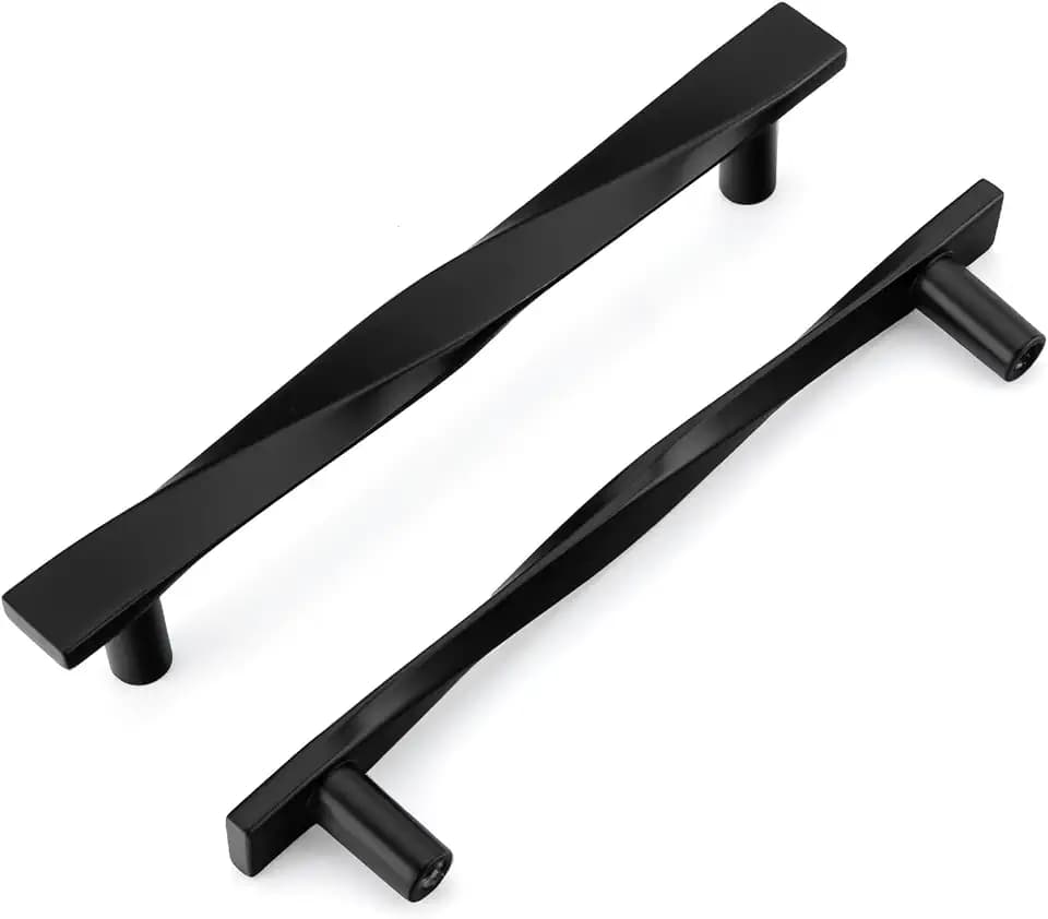 Goldenwarm Matte Black Cabinet Handles, 5" Hole Center, 10 Pack
