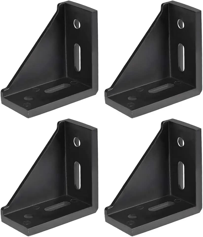 uxcell Inside Corner Bracket Gusset, 80mm x 80mm for 4040 Series Aluminum Extrusion Profile, 4 Pcs (Black)