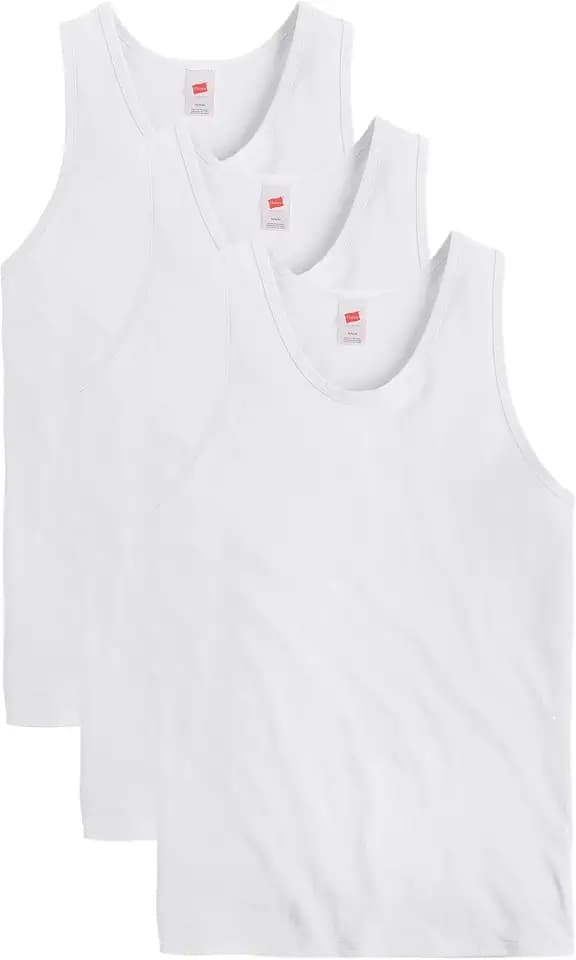Hanes Men's Essentials Tank Top Pack, Midweight Cotton Tanks, Sleeveless Shirts, 3-Pack