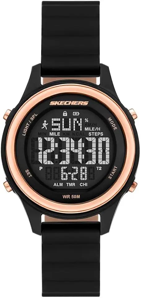 Skechers Women's Fairhaven Digital Black Silicone Watch (Model: SR6347)