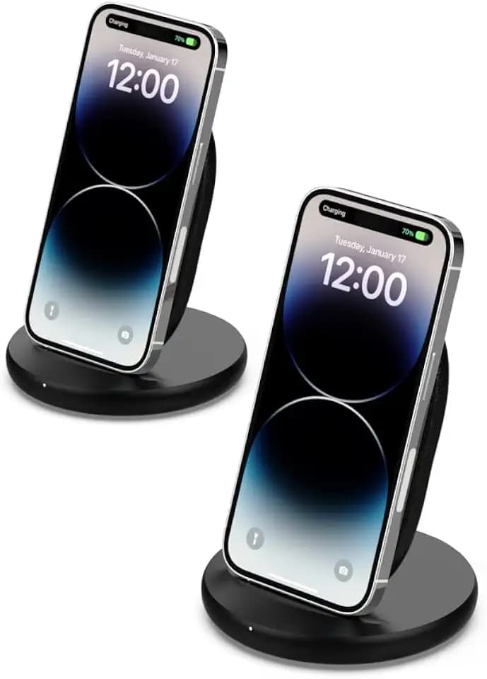 Belkin 15W Wireless Charging Stand, Qi Charger for iPhone (2 Pack)