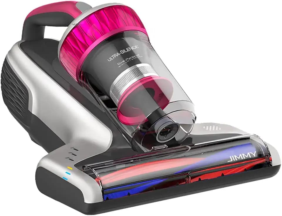 Jimmy WB73 Tragbarer Staubsauger, milbendicht, 600 W, mit UV- und Ultraschall-Sterilisation, intelligenter Schmutzsensor, Dual-Cyclonic Filtersystem und Qualitätszertifikat, Pink
