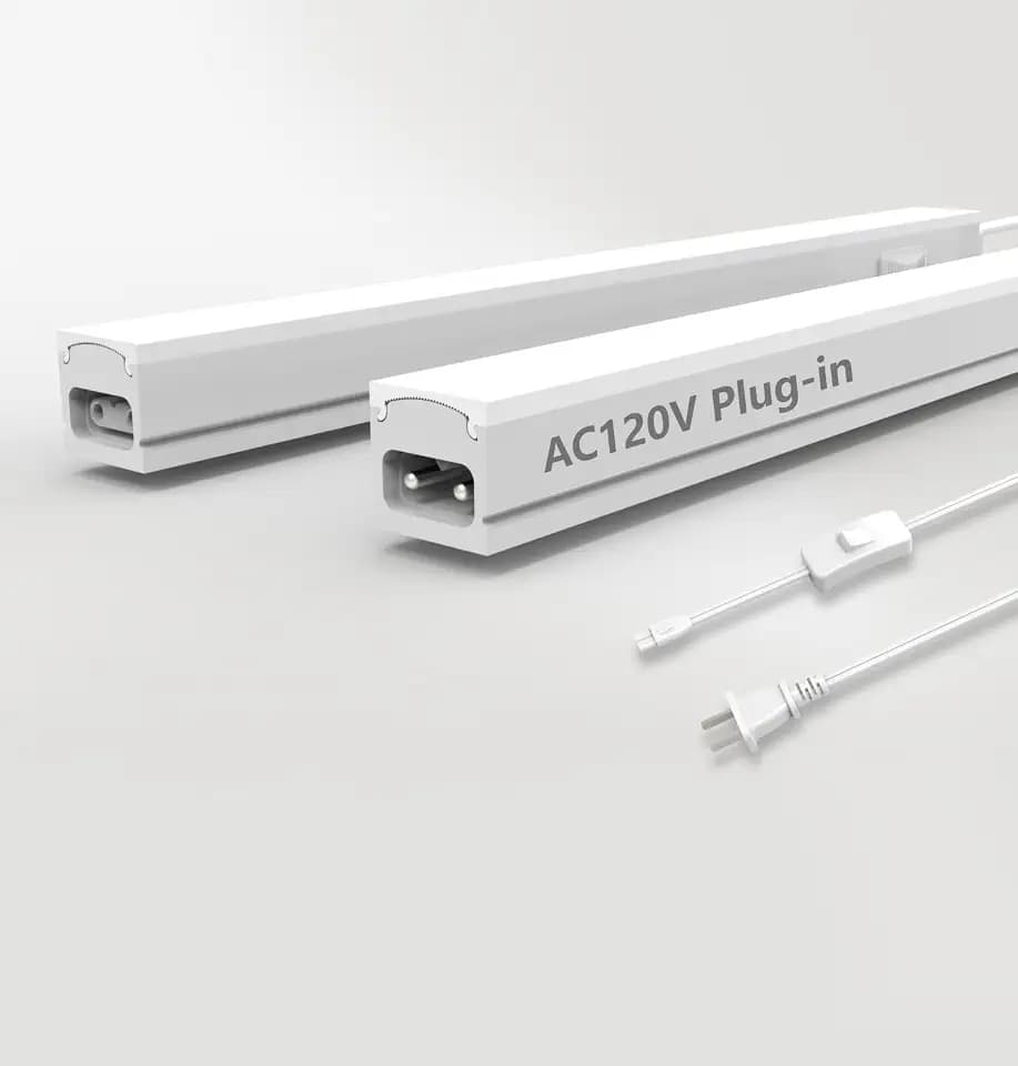Leetdud Under Cabinet Lighting Plug in, 24 Inch 2 Pcs, Linkable AC120V 3CCT 3000K/4000K/5000K Ultra Slim, LED Under Cabinet Lights for Counter Light, Kitchen, Shelf, Sink, Workshop, Desk, White