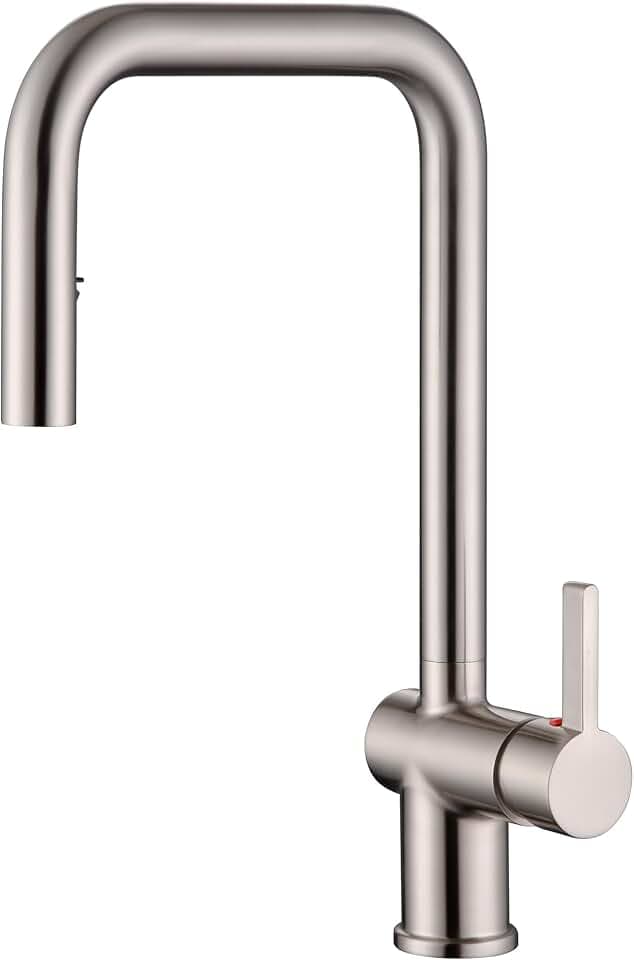 SUMERAIN Pull Down Kitchen Sink Faucet with Sprayer, Brushed Nickel