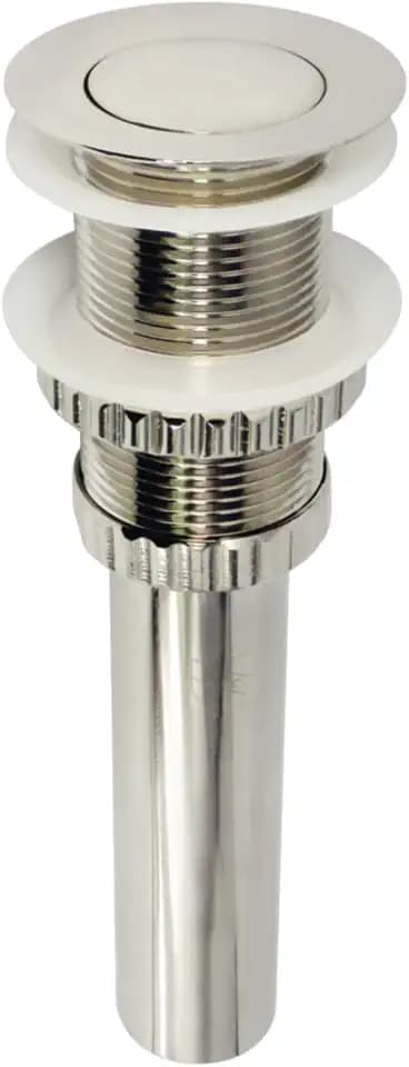 Kingston Brass EV8416 Coronet Push Pop-Up Bathroom Sink Drain Without Overflow, Polished Nickel 8.44 x 2.44 x 2.44