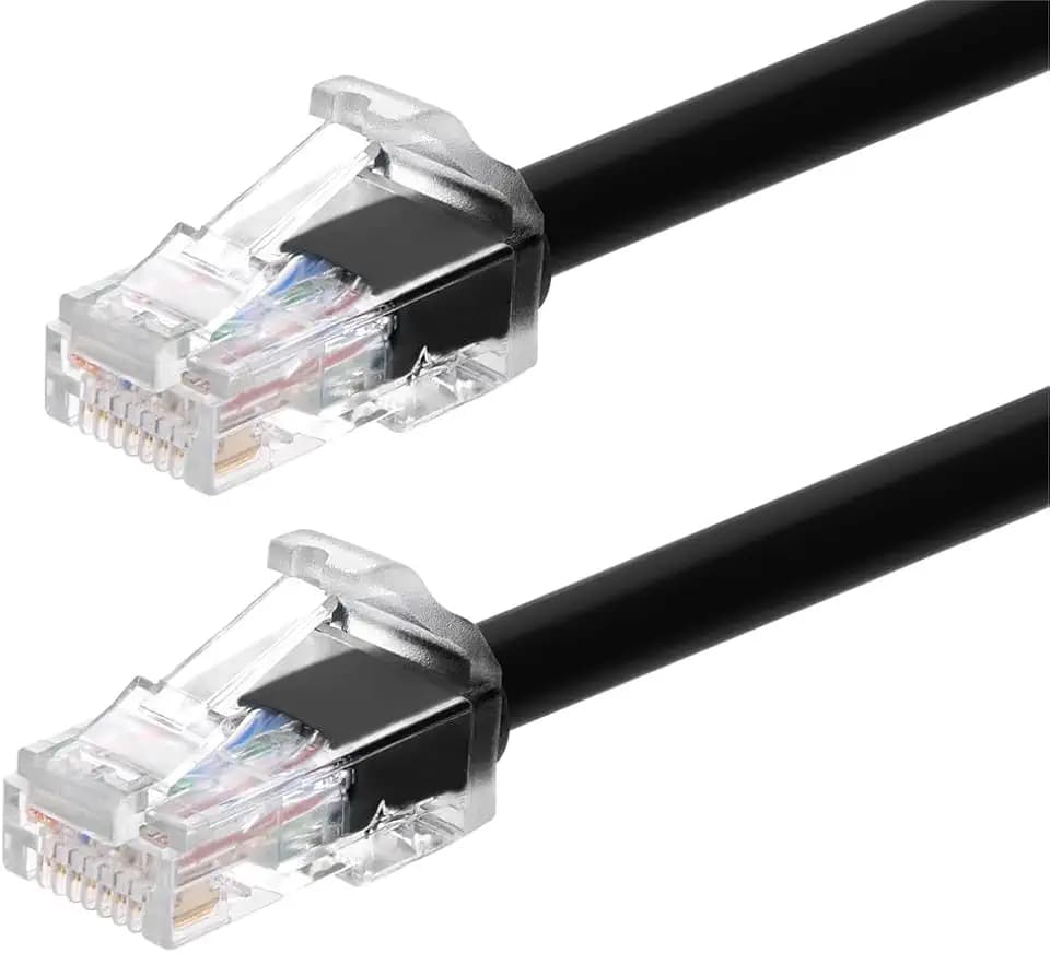 Monoprice Cat6A Component Level Patch Cable - 15 Feet - Black | UTP, 24AWG, 500MHz, Pure Bare Copper, Snagless RJ45, Ethernet Cable - Micro SlimRun Series