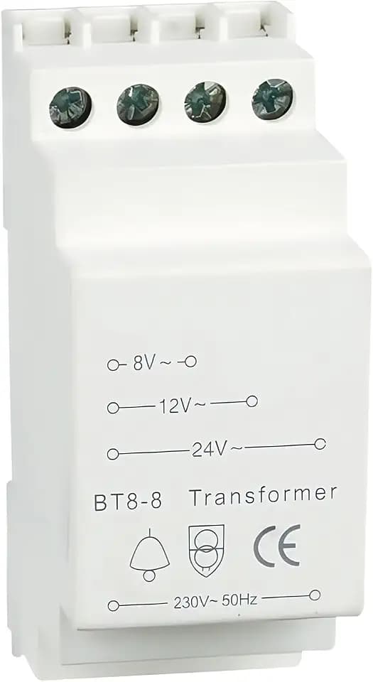 Türklingeltransformator: Energieeffizienter Transformator 8-12-24V AC, 230V AC Primärspannung, Für Türklingel-Systeme Und Haushaltsanwendungen (Weiß)