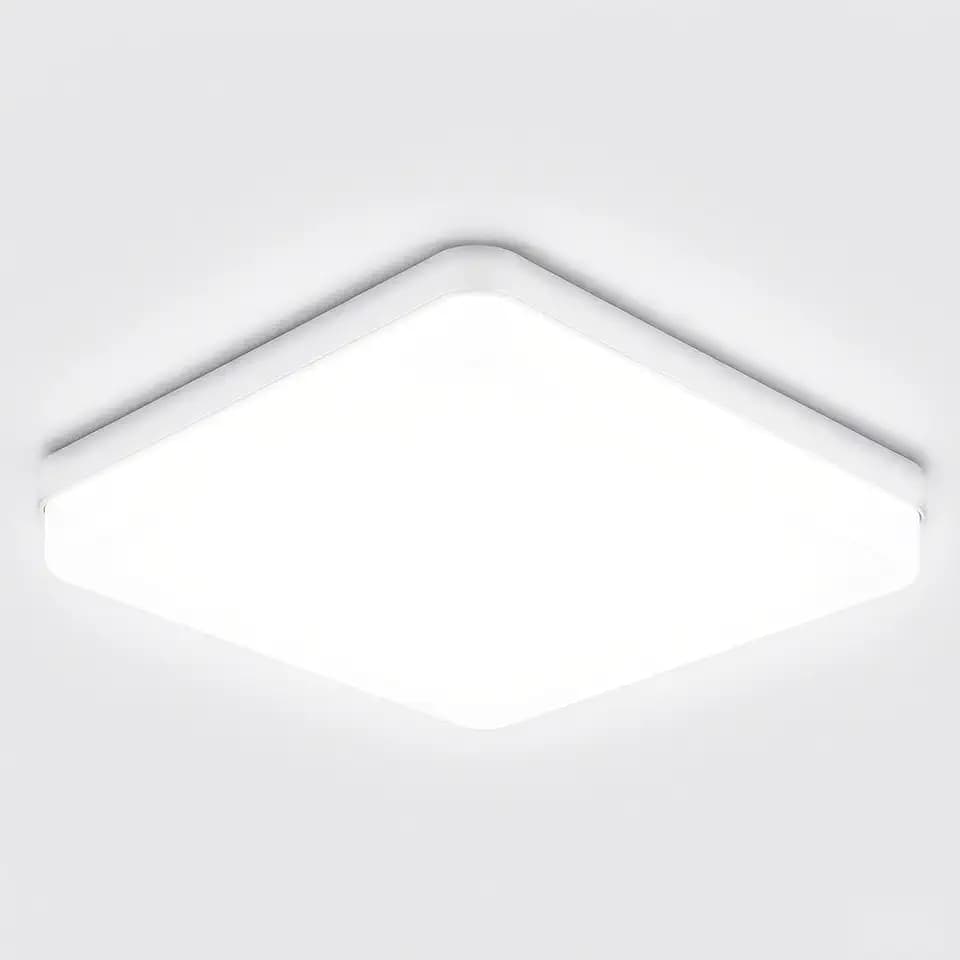Deckenlampe LED Deckenleuchte Flach, 36W Quadrat 3240LM 6500K Weiß IP44 LED Lampe Deckenlampen, Modern Küchenlampe Deckenleuchten Deckenlampe Wohnzimmer Schlafzimmer Badezimmer Küche, Ø23cm