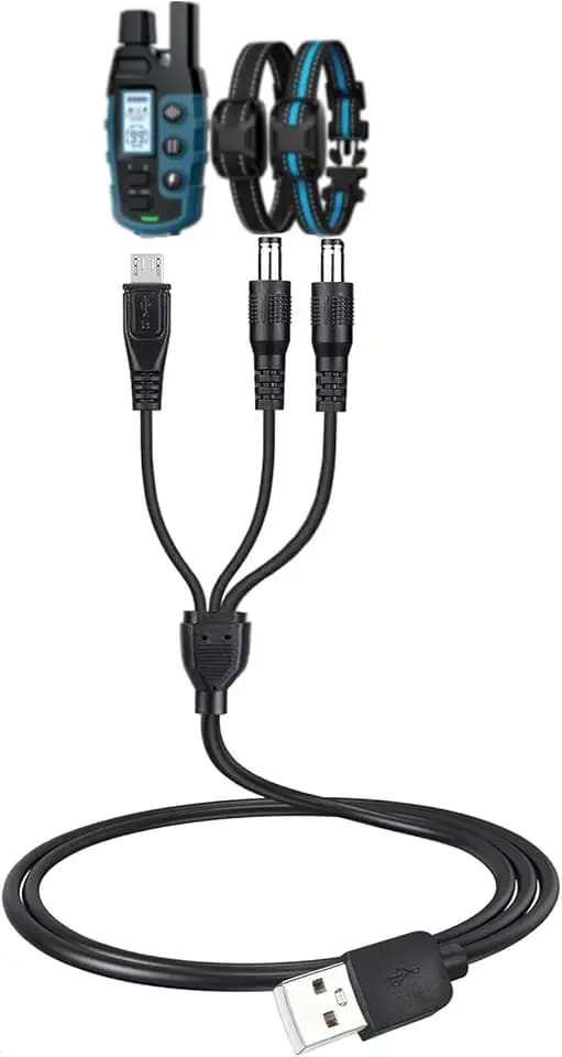 3-in-1 Charger Cord for Bousnic Dog Shock Collar RS2, RS2A and RS2B, Fast-Charging Training Collar USB Cable