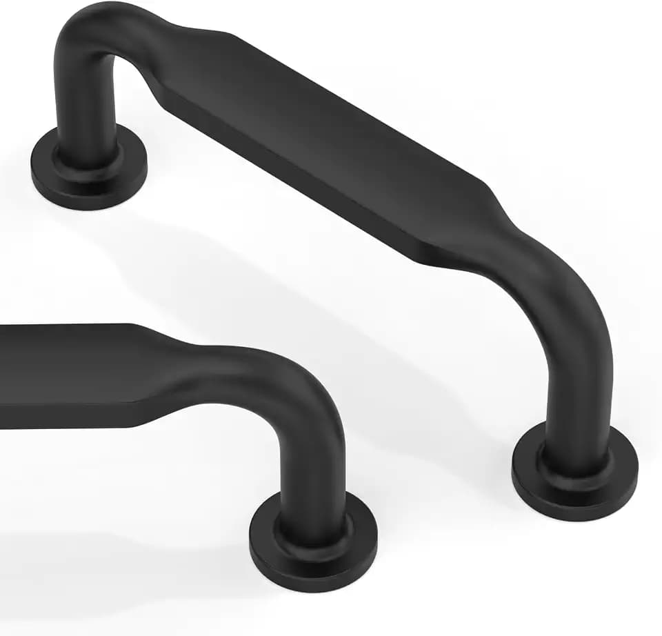 10 Pack Matte Black Cabinet Pulls 3 Inch(76mm) Kitchen Cabinet Handles Solid Zinc Alloy Cabinet Hardware Drawer Pulls