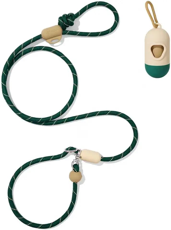 VETRESKA Hands-Free Dog Leash, 8FT Green Rope Leash for Medium Large Dog