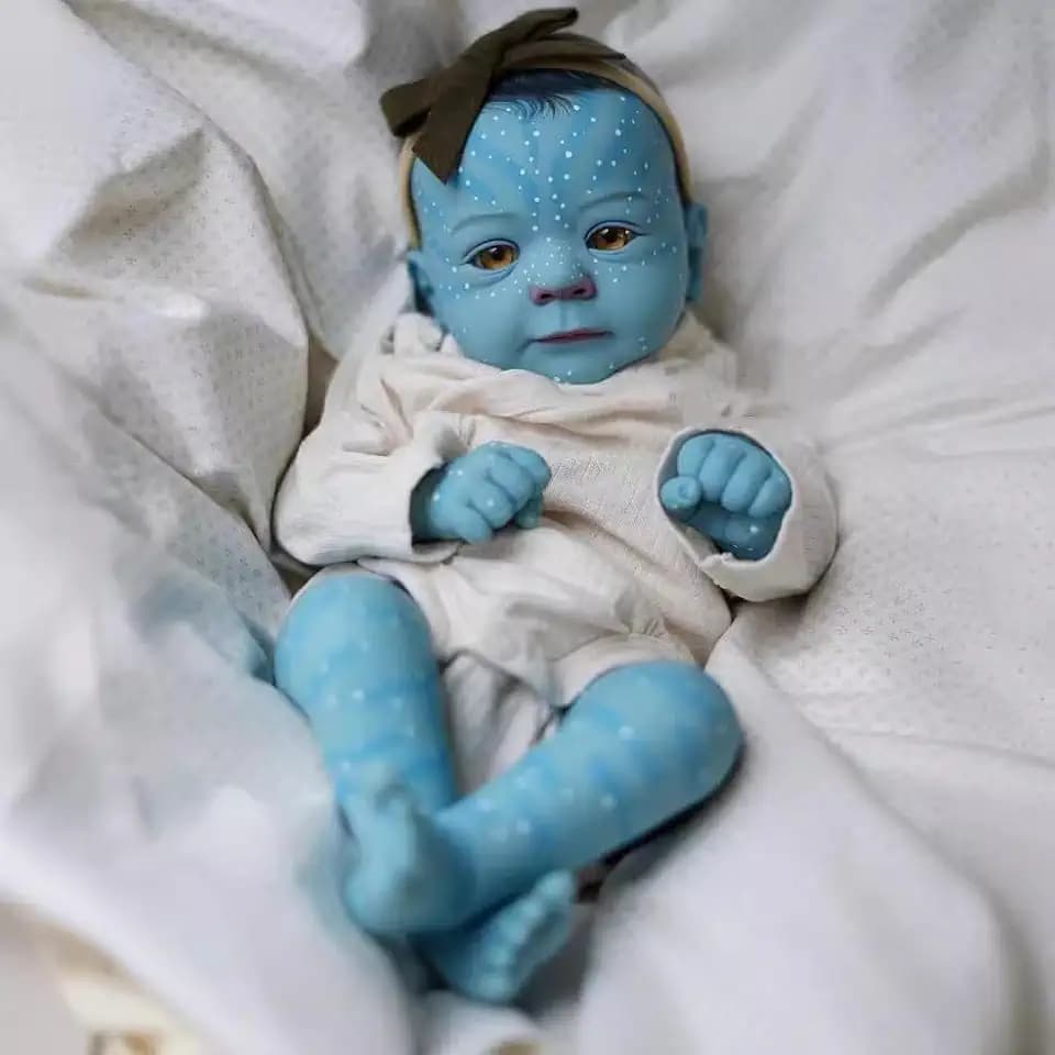 Wiedergeborene Babypuppen Avatar 19 Zoll 48 cm Realistische Neugeborene Avatar Puppen Augen Offen 3D Malerei Haut Lebensecht Echt Aussehende Baby Puppen Spielzeug Geschenke