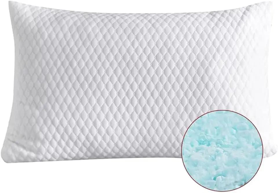 NTCOCO Shredded Memory Foam Bed Pillows for Sleeping Standard Size, with Washable Removable Hypoallergenic Sleep Pillow for Back and Side Sleeper