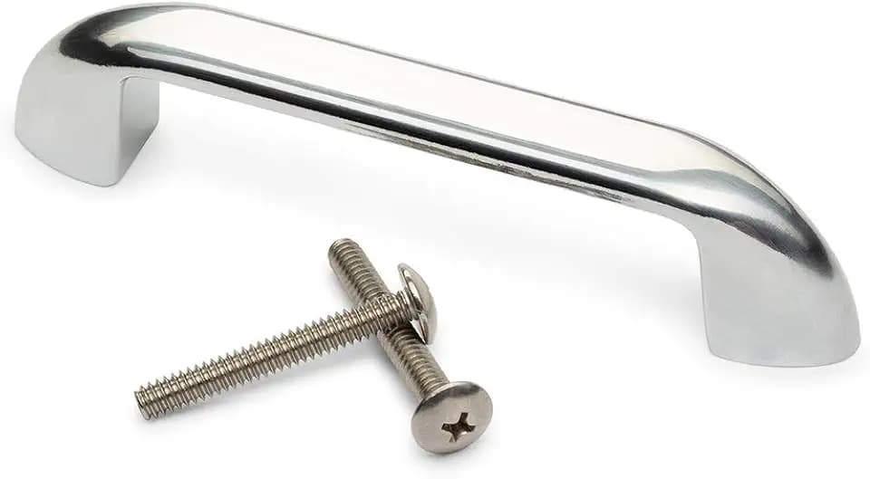 4 Inch Universal Pull Handle. Fits Trash & Laundry Chute Bottom & Side Hinged Doors. Hardware Parts