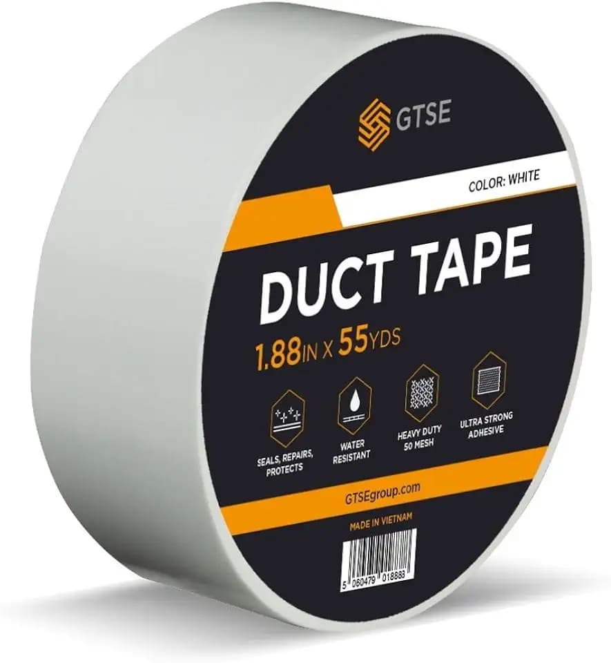 GTSE Gewebeband Weiß 48 mm x 50 m 1 Rolle | Strapazierfähig, wasserdicht, Panzerband – Reparieren, Bündeln, Abdichten