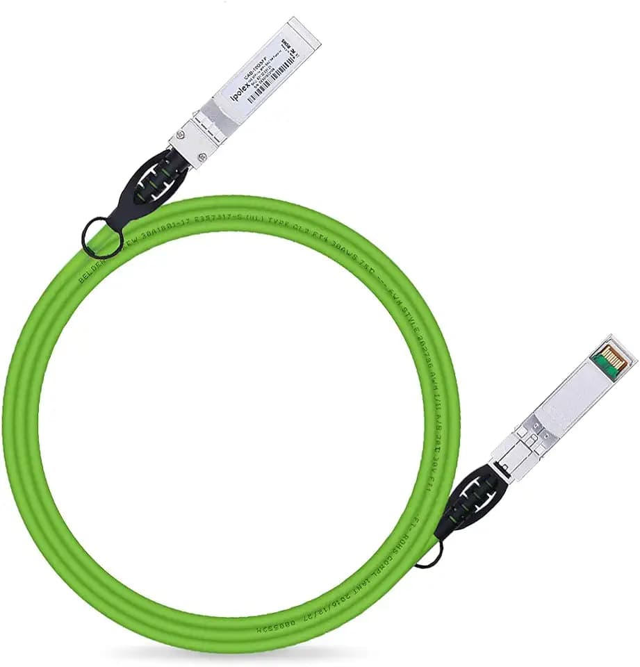 ipolex Colored 10G SFP+ Twinax Cable, Direct Attach Copper(DAC) Passive Cable, 1.5m (4.92ft) in Green, for Cisco SFP-H10GB-CU1.5M, Meraki, Ubiquiti, Mikrotik, Intel, Fortinet, Netgear, D-Link,and More