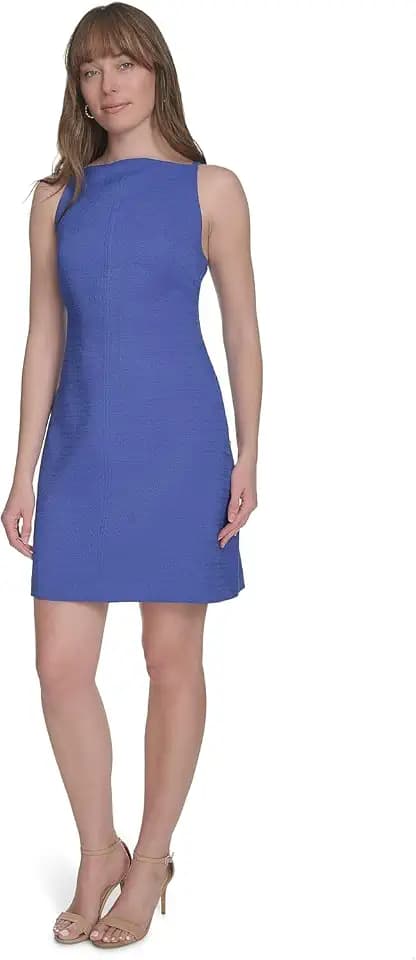 Tommy Hilfiger Women's Sleeveless Square High Neck Shift Mini Dress