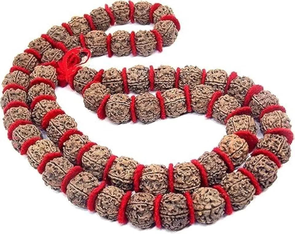 BIG Size 18mm Rudraksha Japa Mala Rosary Prayer Kantha Mala Panchmukhi 5 Mukhi 54+1 Beads Necklace Genuine Himalayan Original Authentic Nepali Rudraksha Mala Hindu Meditation Ornaments Yoga Garland