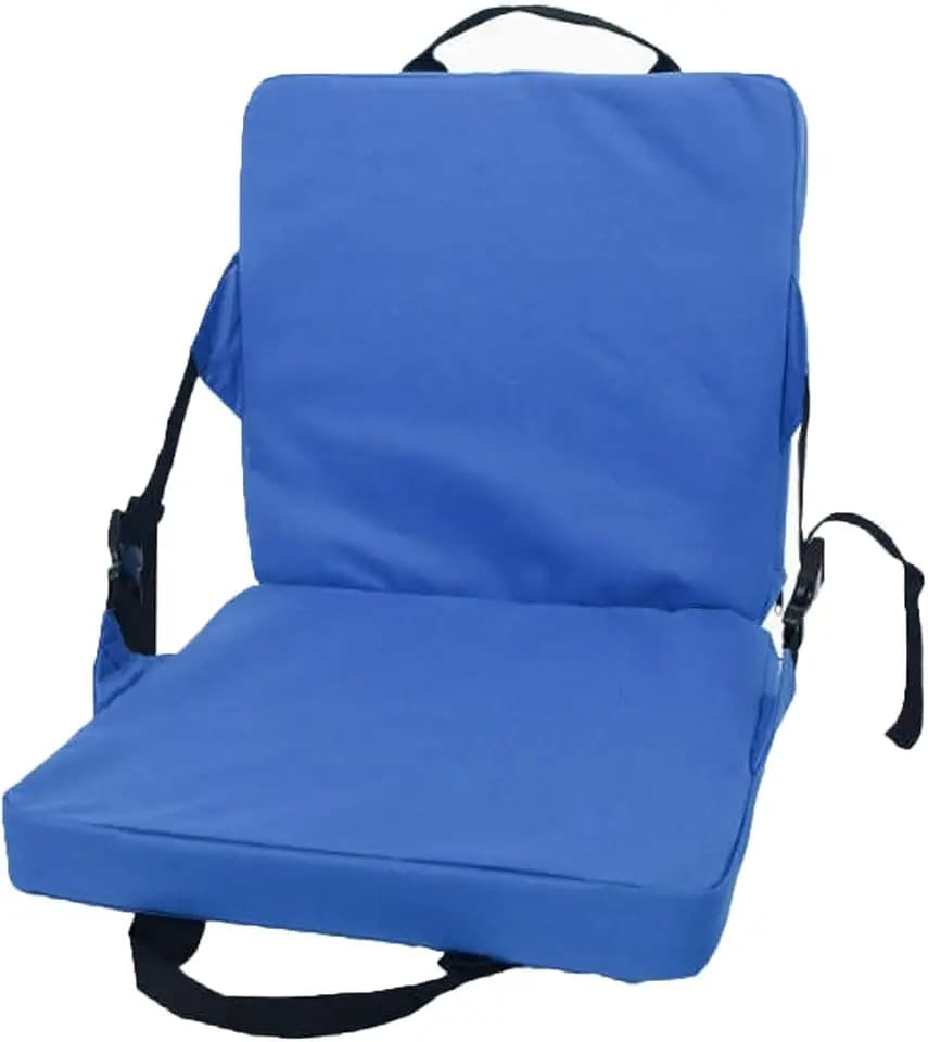 The Folding Outdoor seat of Portable Stadium seat with backrest and Cushion is an Ideal Choice for Sports Events Hiking Fishing Traveling and Camping. (Blue)