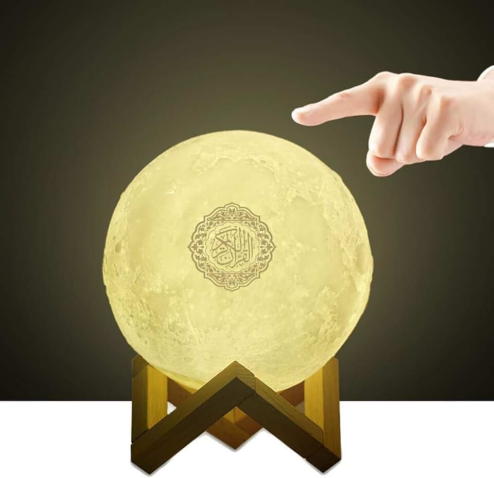 Swthlge 3D Moon Quran Speaker Light, Portable Quran Speaker APP Control Remote Small Moon Light Night Light with Bluetooth Eid Mubarak hajj Gifts…