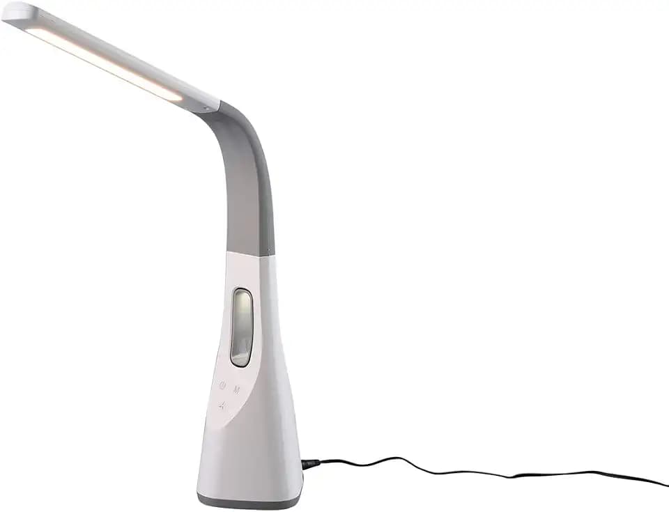 Reality Leuchten LED Tischleuchte Tischventilator Vento R50381101, Kunststoff weiß, inkl. 5 Watt LED, inkl. Ventilator mit drei Stufen