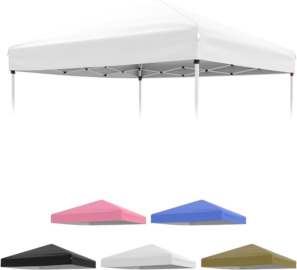 Garvee 10x10ft Canopy Replacement Top with Silver Coated, Waterproof & UV Protection Pop Up Canopy Tent Replacement Top Cover Waterproof for Outdoor Garden Patio Sun Shade(Top Only), White