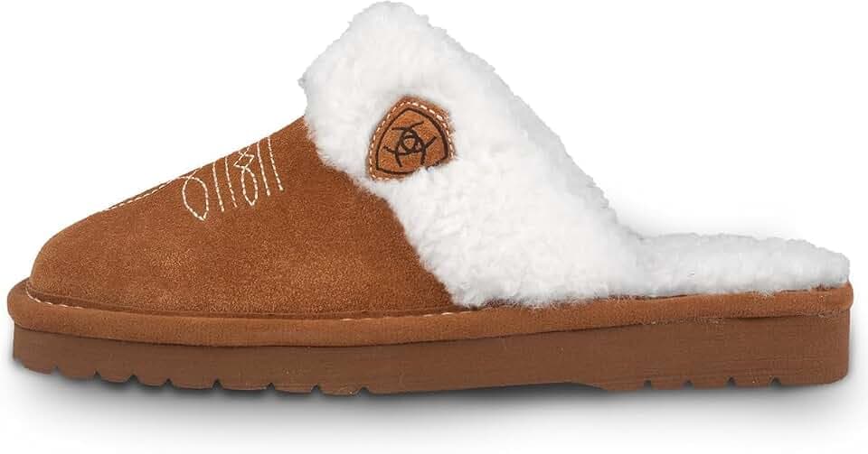 ARIAT Jackie Women's Suede Slippers, Boot Look Square Toe