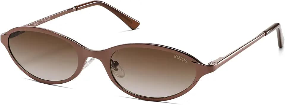 SOJOS Small Narrow Trendy Oval Cat Eye Polarized Sunglasses SJ1287N