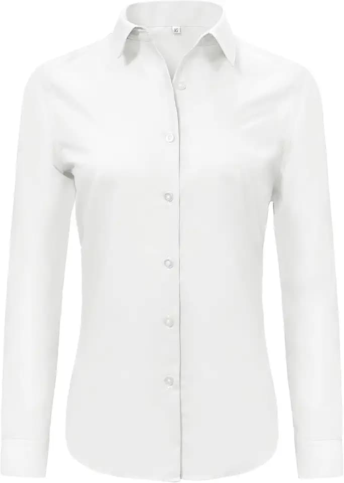 Ruisin Super Soft Wrinkle Free Button Down Shirts for Women Solid Long Sleeve Striped Formal Work Dress Blouses Tops