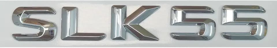ABS SLK 55 Letters Emblem Badge Compatible with SLK Class Side Turbo Logo Car Refitting SLK55 Emblem Sticker (Chrome, 3D)