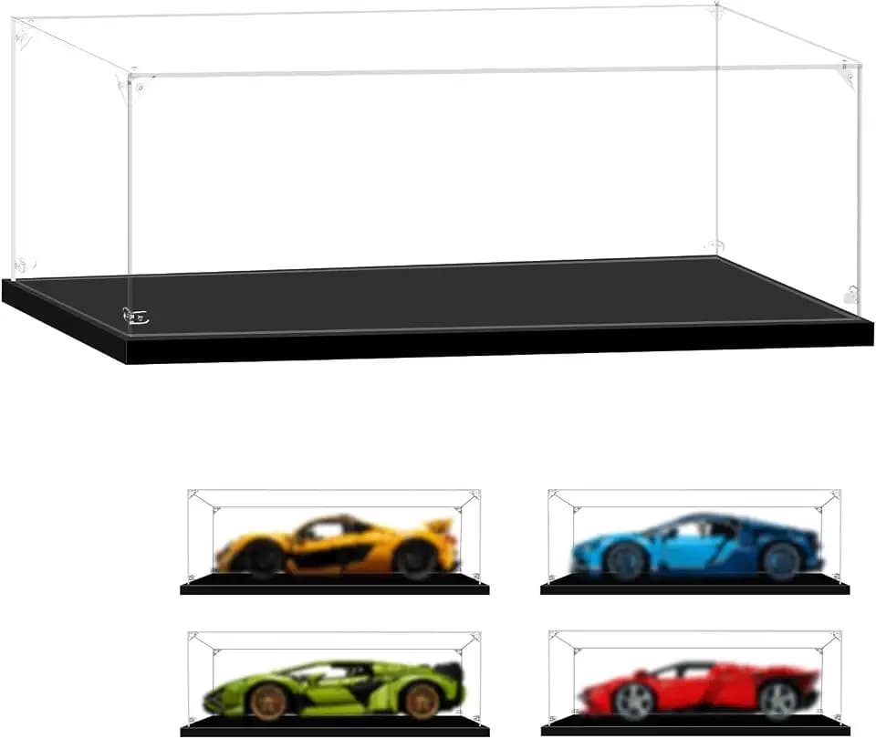 Display Case for Lego 1:8 Scale Car 42232 42096 42172 42143 42156 42083 42115 42056 42125 76139 76956, 23.62x11.81x7.87inches (62x30x20cm), Dustproof Protection Clear Showcase
