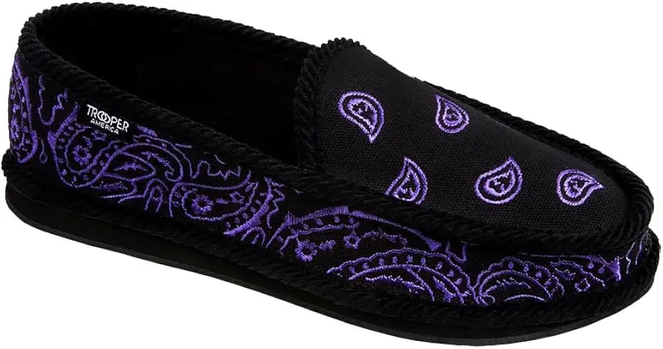 Trooper America Unisex-Adult KS-002E Embroidery Bandana Paisley Slippers Shoes
