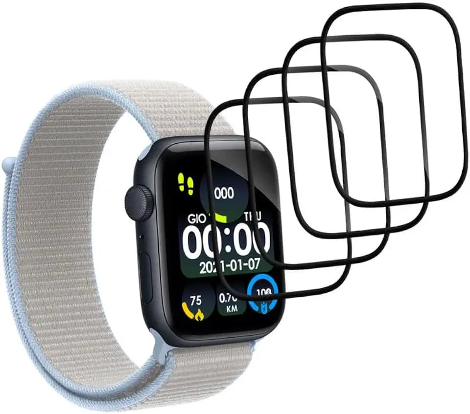 4 Stück Anti-Staub Schutzfolie für Apple Watch SE 3 GPS 40mm Panzerfolie
