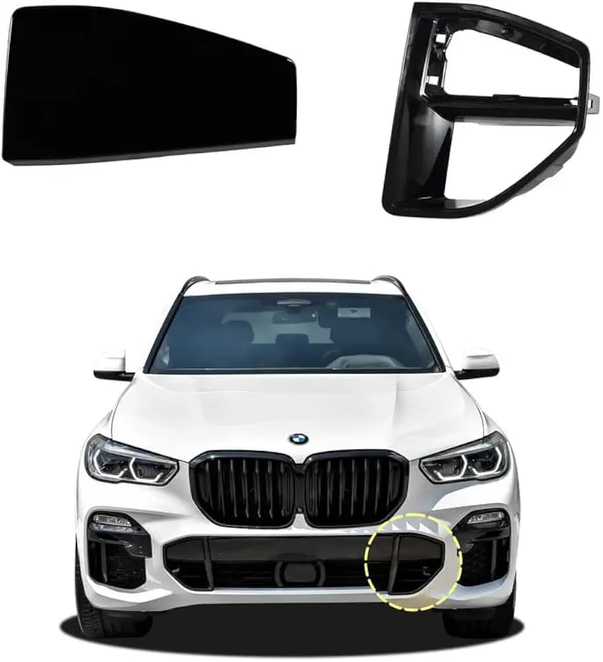 Car Front Bumper Tow Hook Cover Compatible with BMW X5 G05 M Sport M50i 2019 2020 2021 2022 Trailer Cover Cap with Base 51118092124 51118069237 Towing Eye Cap Left Driver Side