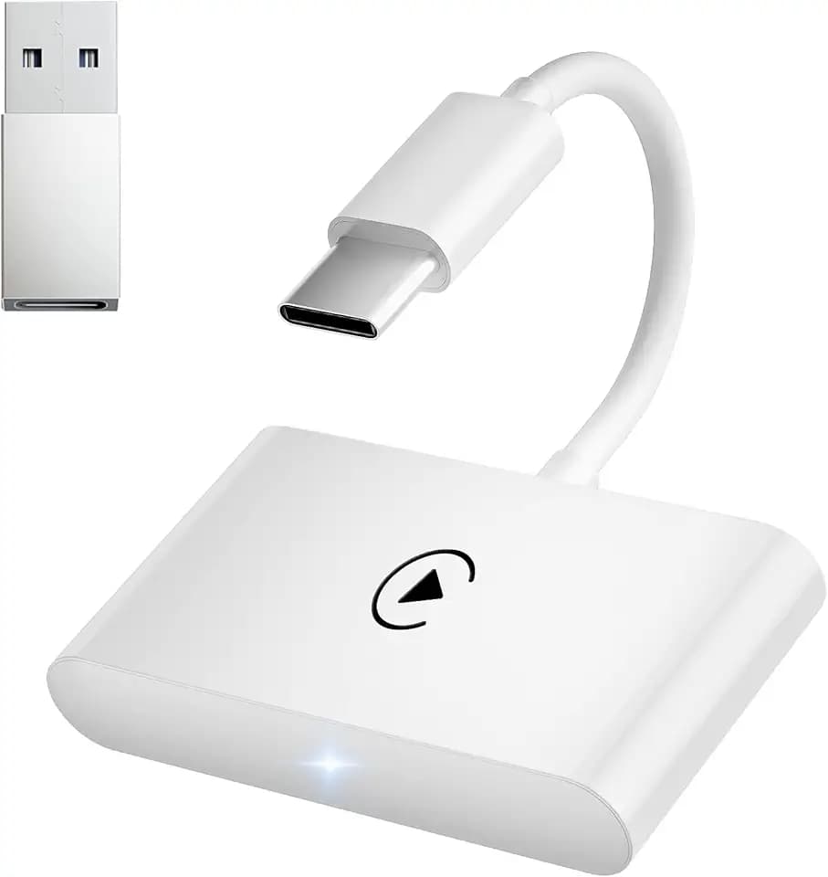 Wireless CarPlay - Wired CarPlay Convert Cars Wireless CarPlay，Wireless CarPlay Adapter，Apple CarPlay Wireless Adapter，Wireless Fast and Easy Use Fit for Cars from 2015 & iPhone iOS 10+(White)