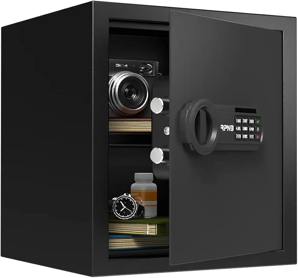 RPNB Small Home Safe Box,Personal Safe,Metal Money Safes for Home,1.2 CuFt