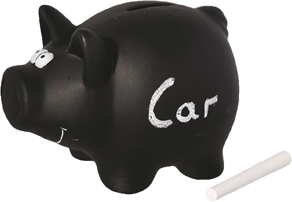 schwarzen Sparschwein aus Keramik zum Beschriften, Tafellack, Kreidetafel von Out of The Blue