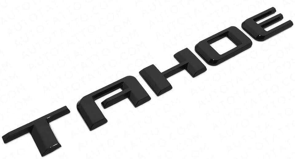 1Pc 2021+Tahoe Liftgate Nameplate 3D Badge Letter Logo Emblem RST Replacement for Tahoe (Gloss Black)