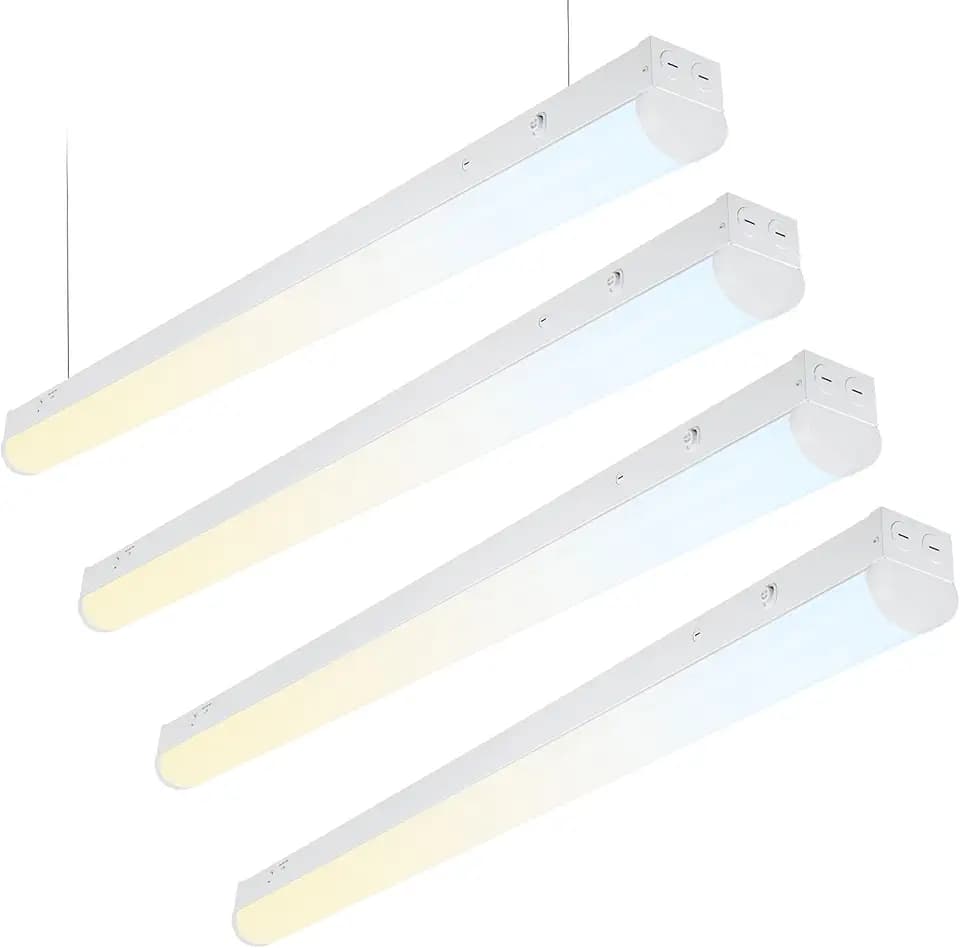 LEONLITE 4-Pack 3CCT 4FT LED Linear Strip Light, 120V-277V, 0-10V Dimmable