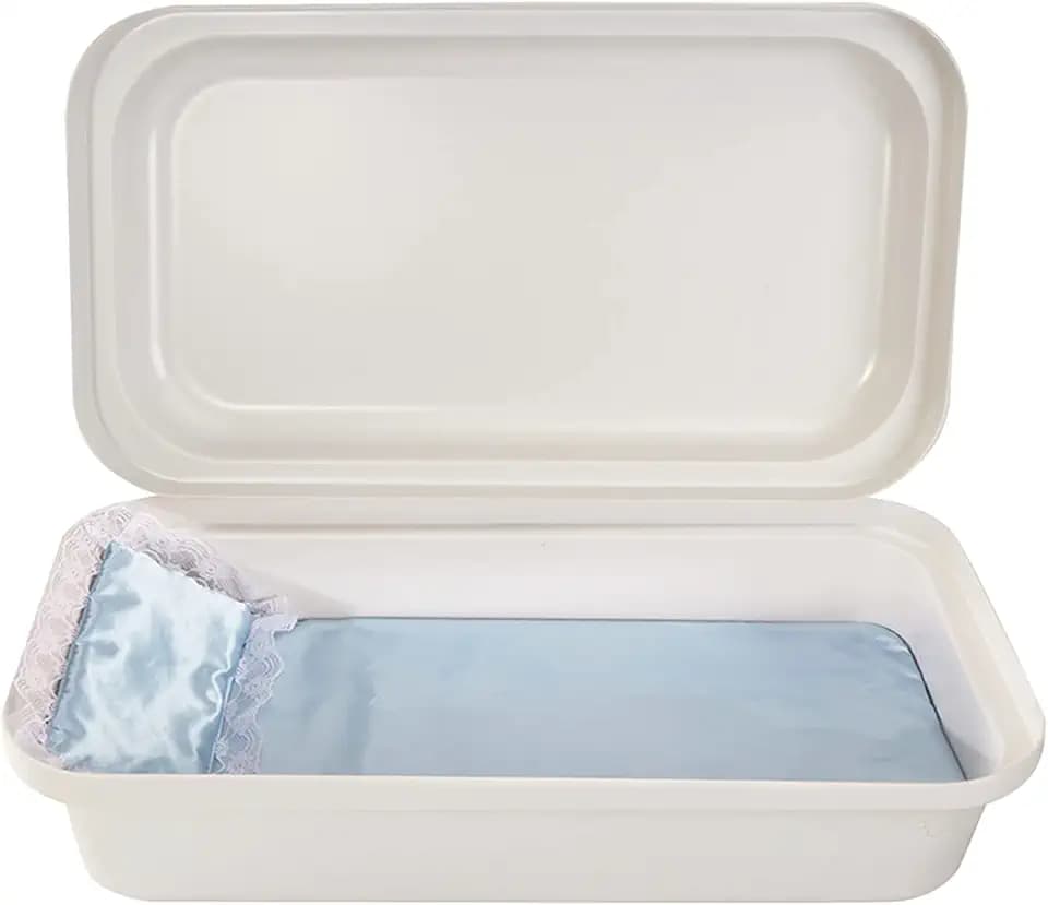 Pet Memory Shop Classic Pet Casket for Dogs & Cats – Small, White/Blue