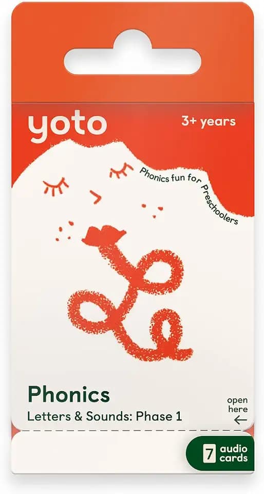 YOTO Phonics: Letters & Sounds: Phase 1 – Kids 7 Audio Cards for Use with Player & Mini All-in-1 Audio Device, Educational Screen-Free Listening with Fun Interactive Learning Activities, Ages 3+