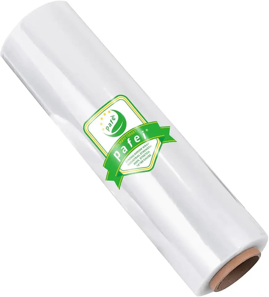 18" x 1500' Plastic Stretch/Shrink Wrap Roll - 80 Gauge Industrial Shrink Wrap for Moving, Heavy Duty 800% Stretch for Pallets, Packing, Shipping&Furniture Protection​-1Roll
